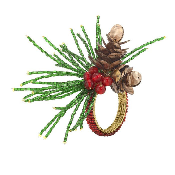 Acorn Pine Napkin ring set/4