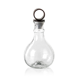 Hammered Artisan Glass Decanter with wrought Iron Stopper