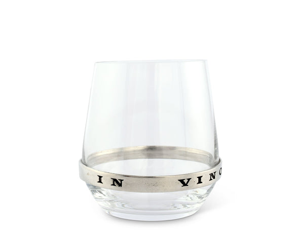 In Vino Veritas Stemless Red Wine glass