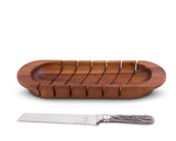 Oval bread board with Wheat knife
