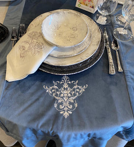 Victorian Velvet Runner French Blue available in 2 sizes