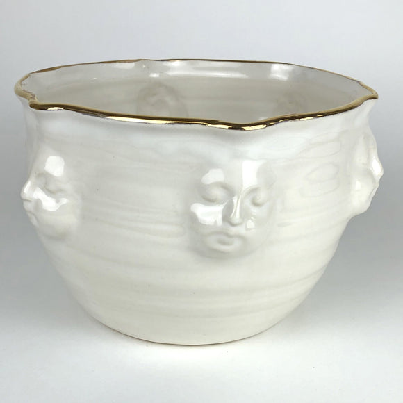White with Gold Face Bowl