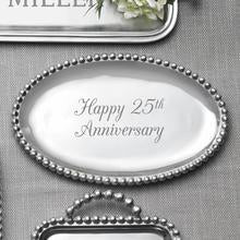 Mariposa Pearled Small Oval Tray personalized