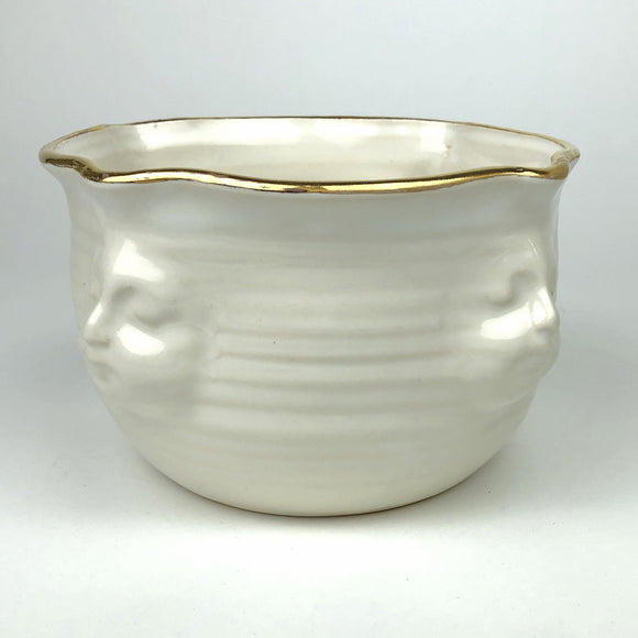 White with Gold Face Bowl small